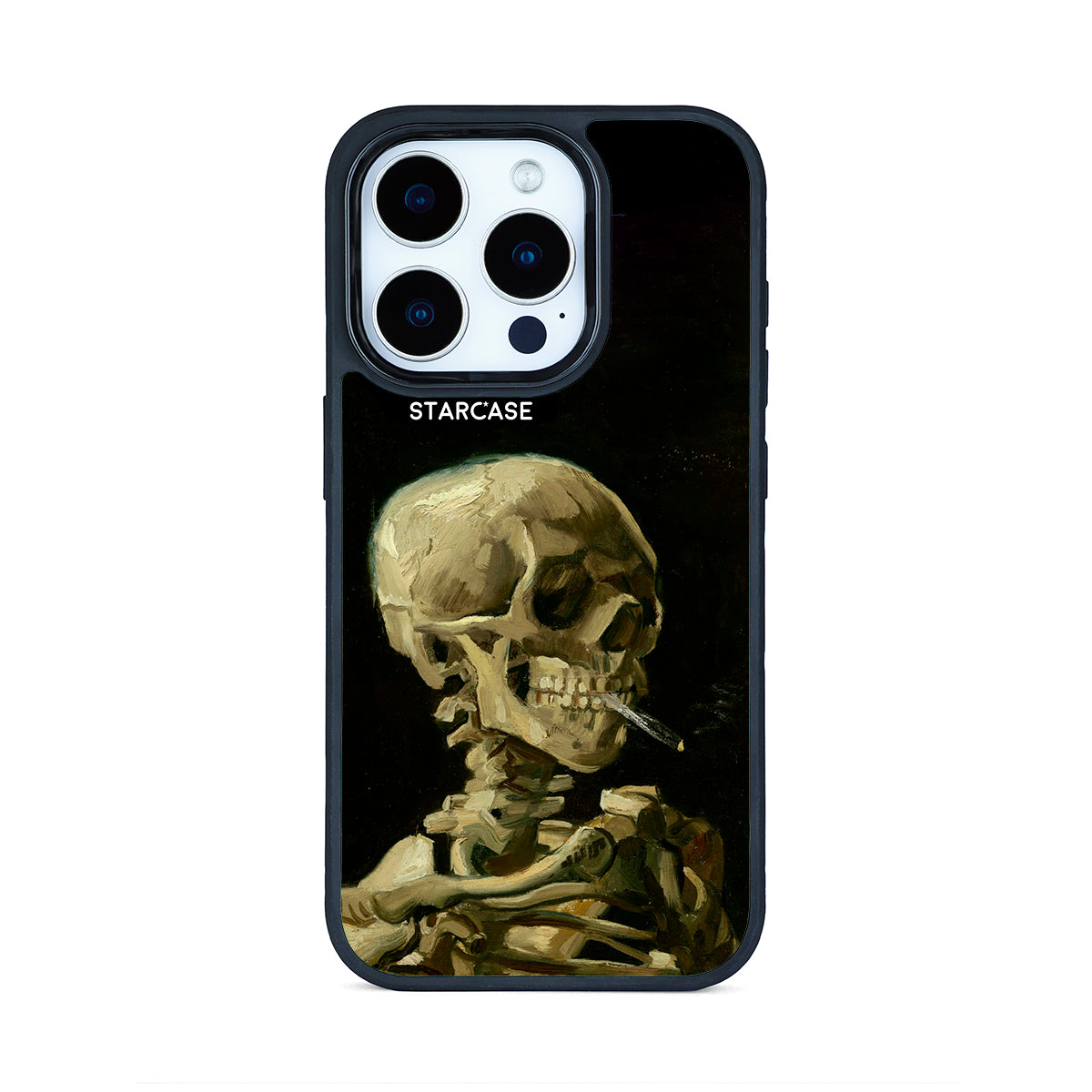 skeleton smoking cigarette phone case Skull of a with Burning iPhone Van Gogh iPhone Case, Skull