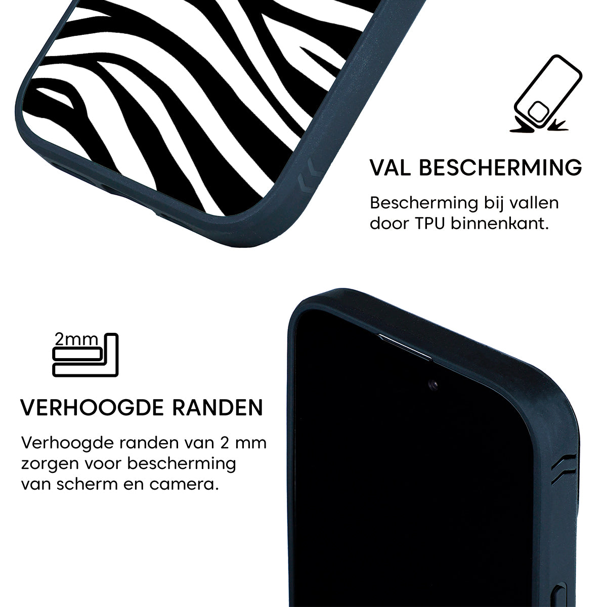 Zebra print Starcase iphone hoesje detailed view